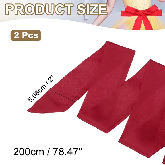 Satin Sash Belt Scarf, 2 Pcs 2" Wedding Party Bridal Blank Satin Waist Belts🐨 - Picture 2 of 6